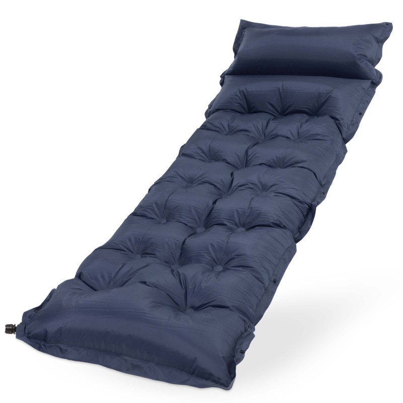 Килимок самонадувний Springos 193 x 66 x 3.5 см з подушкою PM054 Navy Blue
