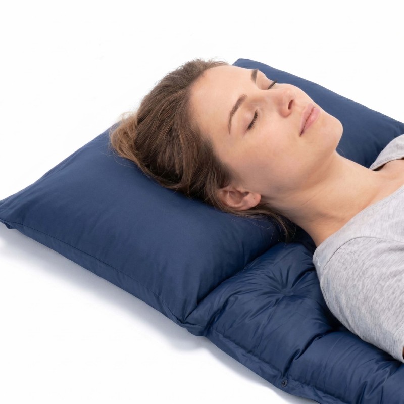 Килимок самонадувний Springos 193 x 66 x 3.5 см з подушкою PM054 Navy Blue