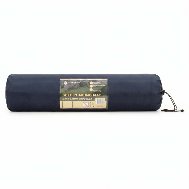 Килимок самонадувний Springos 193 x 66 x 3.5 см з подушкою PM054 Navy Blue