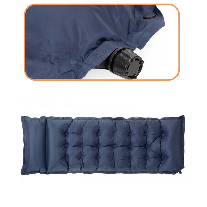 Килимок самонадувний Springos 193 x 66 x 3.5 см з подушкою PM054 Navy Blue