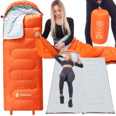 Спальний мішок (спальник) Springos 2 в 1 CS0120 +8 ...+20 °C R Orange/Grey