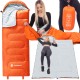 Спальний мішок (спальник) Springos 2 в 1 CS0120 +8 ...+20 °C R Orange/Grey