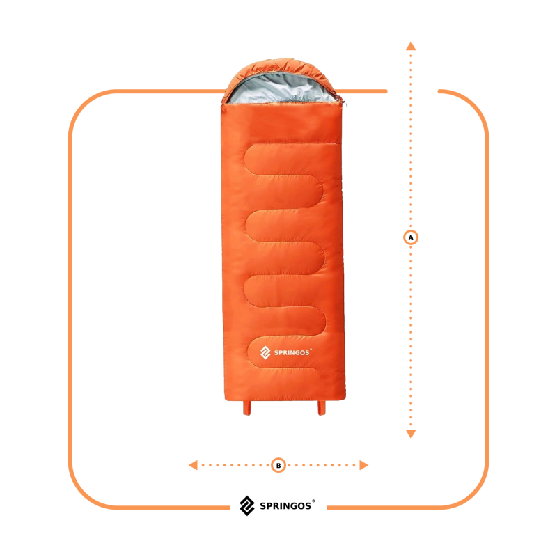 Спальний мішок (спальник) Springos 2 в 1 CS0120 +8 ...+20 °C R Orange/Grey