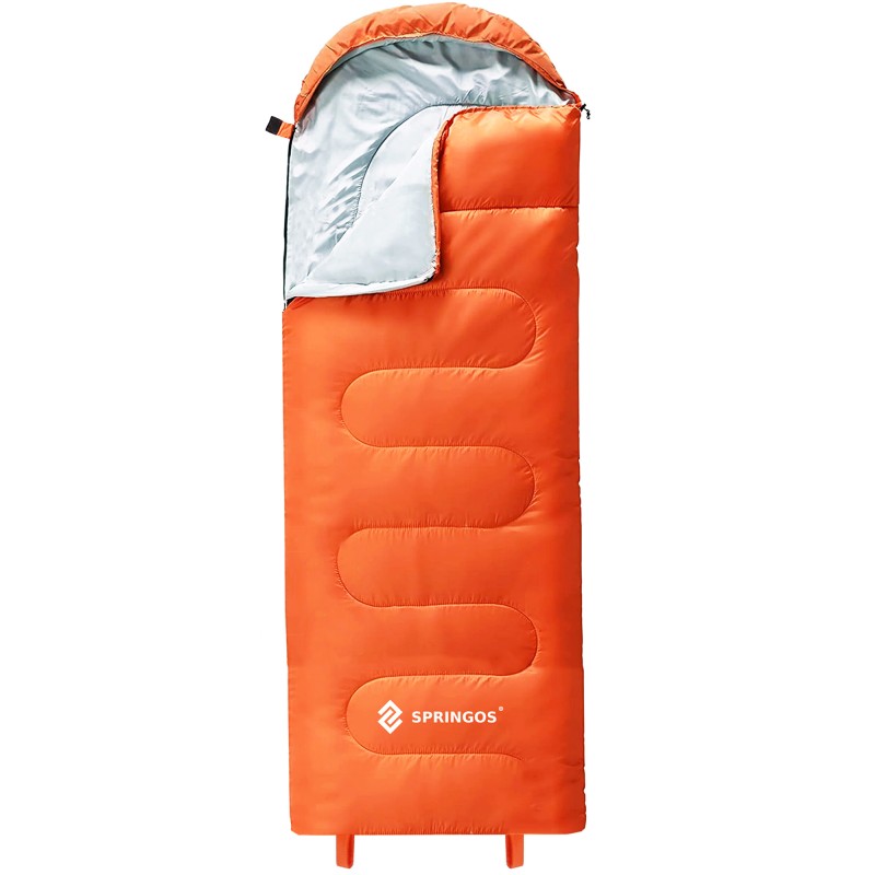 Спальний мішок (спальник) Springos 2 в 1 CS0120 +8 ...+20 °C R Orange/Grey