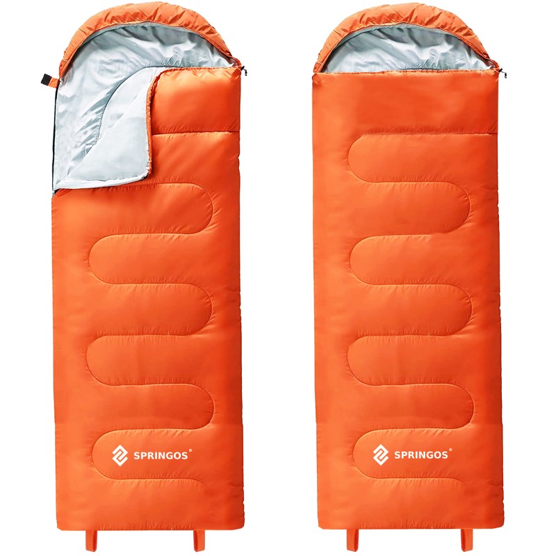 Спальний мішок (спальник) Springos 2 в 1 CS0120 +8 ...+20 °C R Orange/Grey
