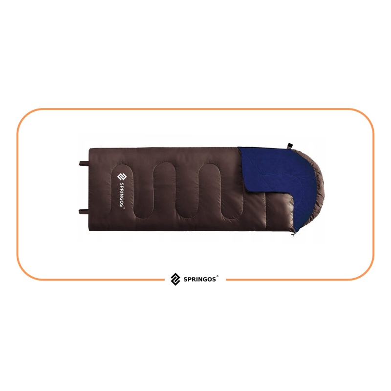 Спальний мішок (спальник) Springos 2 в 1 CS0121 0 ...+8 °C R Brown/Navy Blue