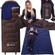 Спальний мішок (спальник) Springos 2 в 1 CS0121 0 ...+8 °C R Brown/Navy Blue