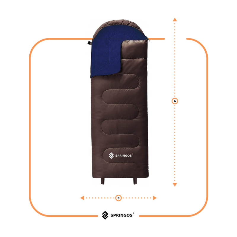 Спальний мішок (спальник) Springos 2 в 1 CS0121 0 ...+8 °C R Brown/Navy Blue