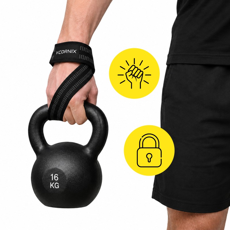 Лямки атлетичні для тяги Cornix Lifting Straps XR-0503 Black