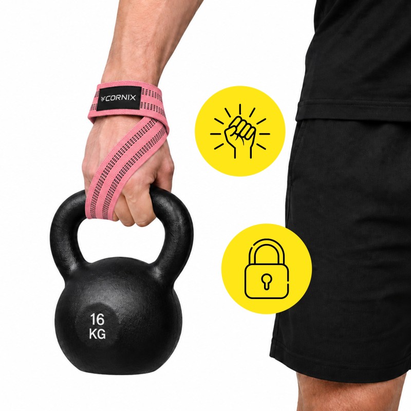 Лямки атлетичні для тяги Cornix Lifting Straps XR-0504 Pink