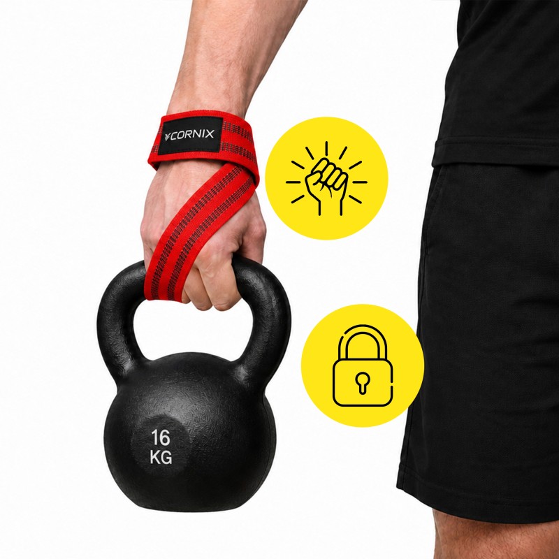 Лямки атлетичні для тяги Cornix Lifting Straps XR-0505 Red