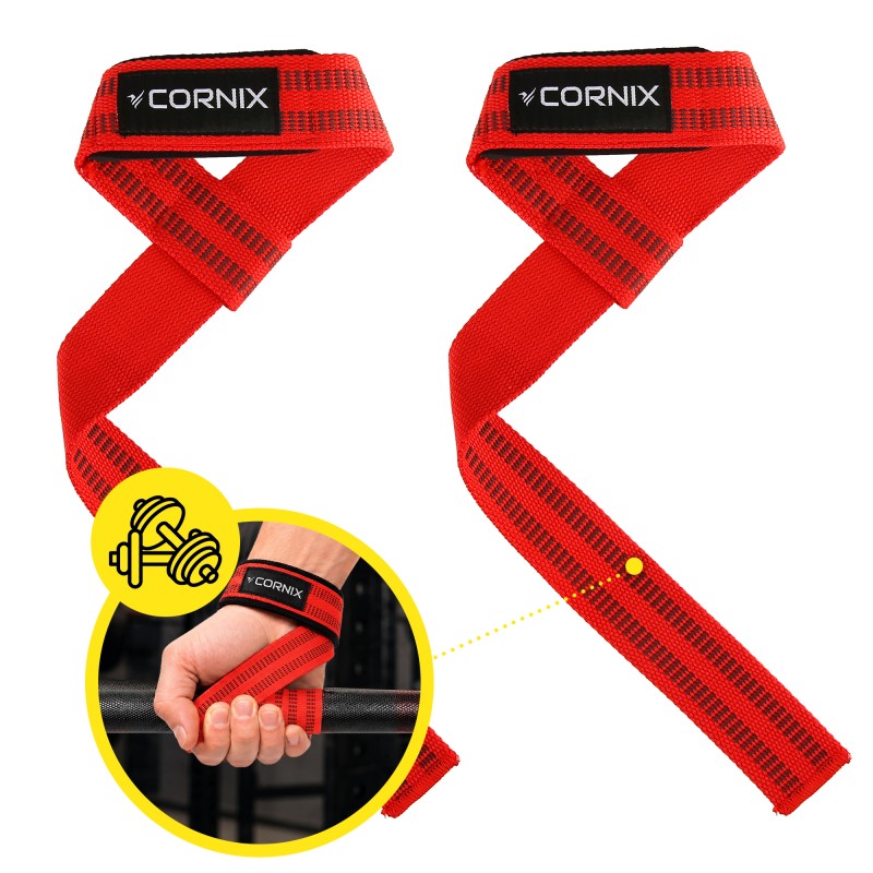 Лямки атлетичні для тяги Cornix Lifting Straps XR-0505 Red