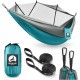 Гамак туристичний Mountain Goat 270 x 140 см з москітною сіткою, одномісний, підвісний Grey/Turquoise (P-5905973408011)