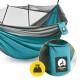 Гамак туристичний Mountain Goat 270 x 140 см з москітною сіткою, одномісний, підвісний Grey/Turquoise (P-5905973408011)