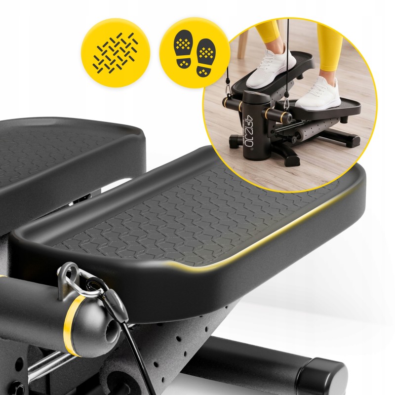 Степер (міні-степер) 4FIZJO ProStep X 2 в 1 з еспандерами Black (P-5905973410731)