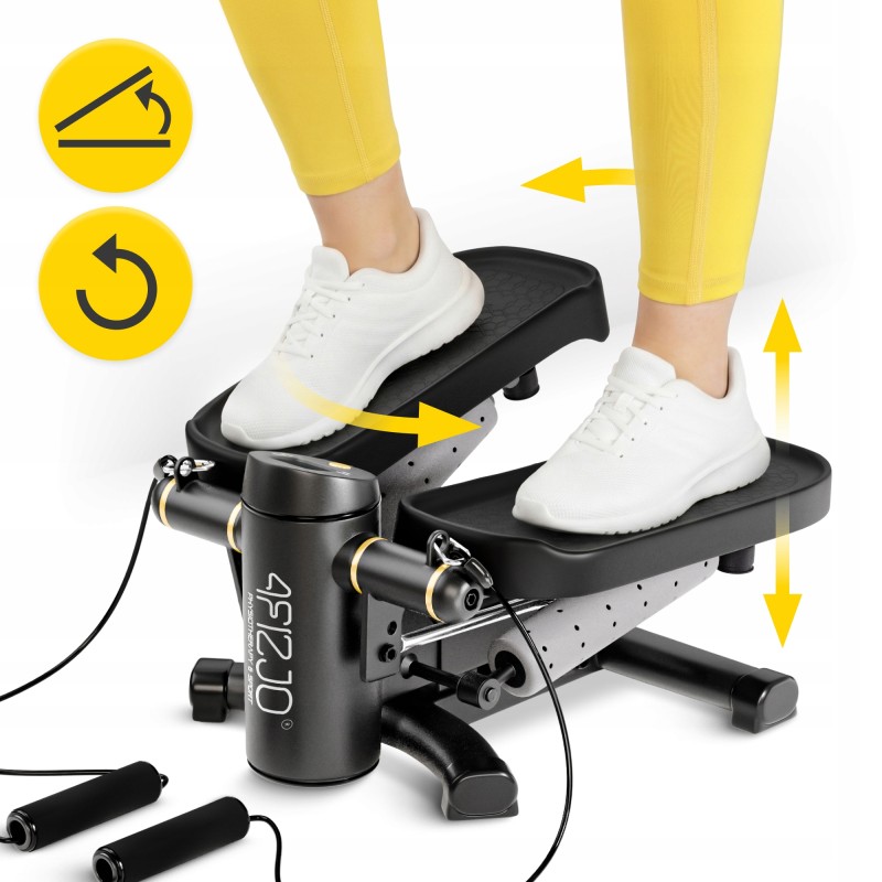 Степер (міні-степер) 4FIZJO ProStep X 2 в 1 з еспандерами Black (P-5905973410731)