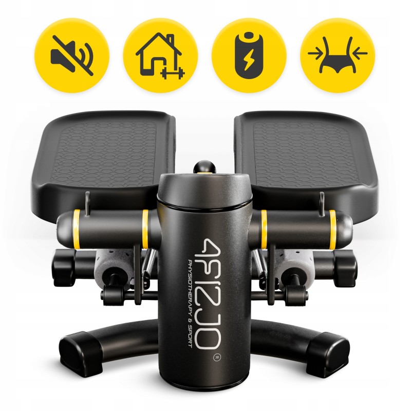 Степер (міні-степер) 4FIZJO ProStep X 2 в 1 з еспандерами Black (P-5905973410731)