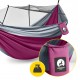Гамак туристичний Mountain Goat 270 x 140 см з москітною сіткою, одномісний, підвісний Pink/Grey (P-5905973408035)
