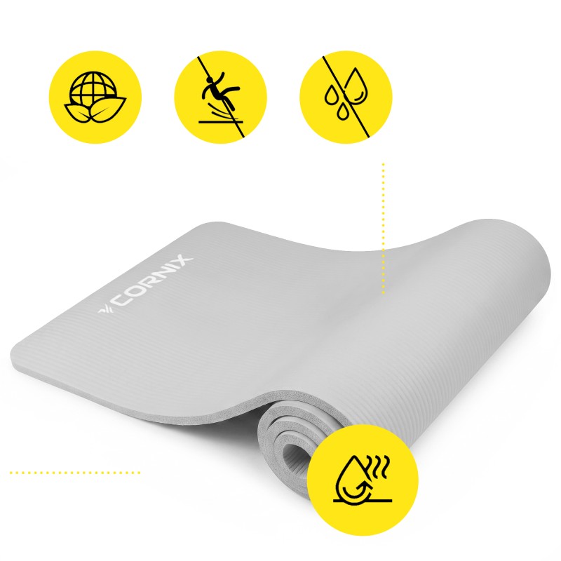 Килимок спортивний Cornix NBR 183 x 61 x 1.5 cм для йоги та фітнесу XR-0496 Grey