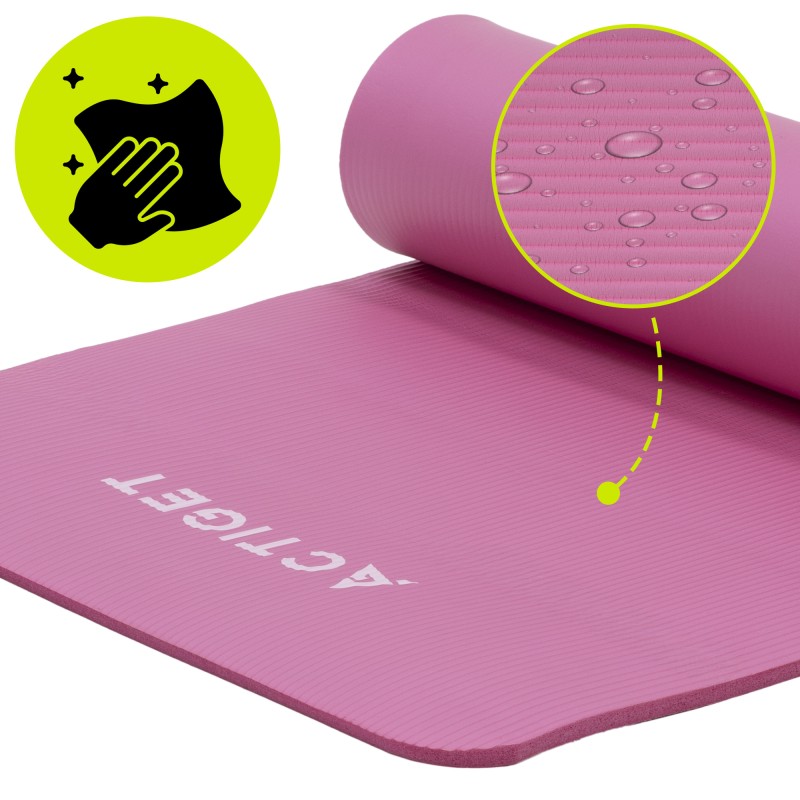 Килимок спортивний Actiget NBR 183 x 61 x 1 cм для йоги та фітнесу ACT0018 Pink
