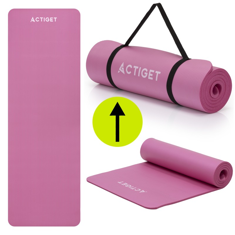 Килимок спортивний Actiget NBR 183 x 61 x 1 cм для йоги та фітнесу ACT0018 Pink