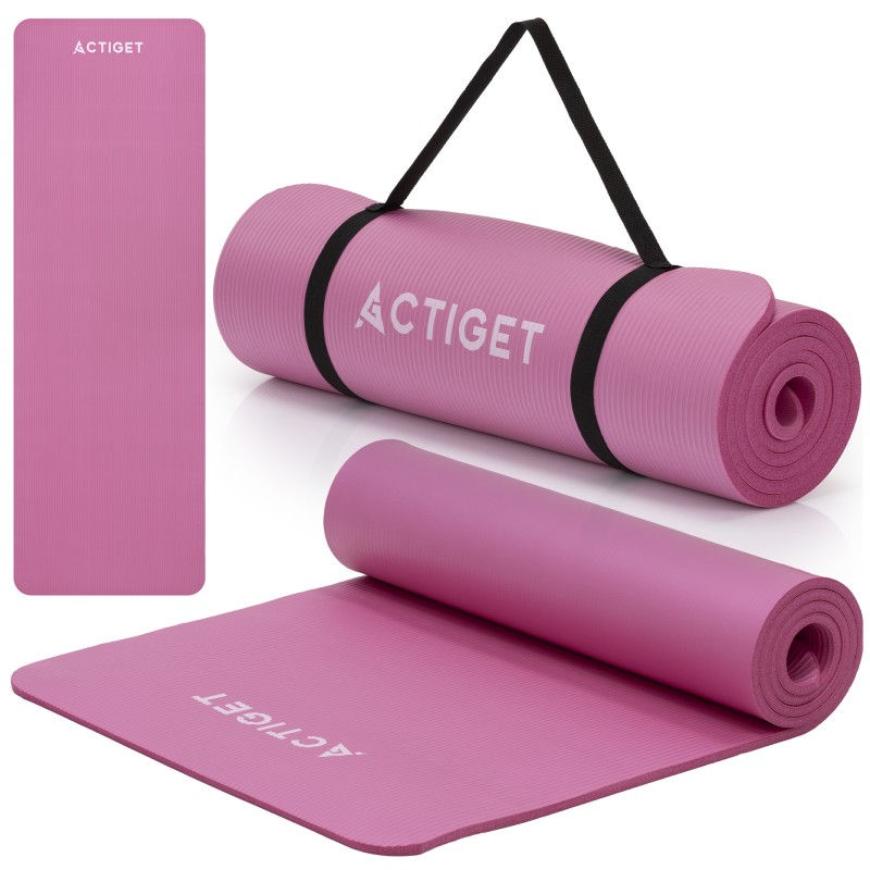 Килимок спортивний Actiget NBR 183 x 61 x 1 cм для йоги та фітнесу ACT0018 Pink