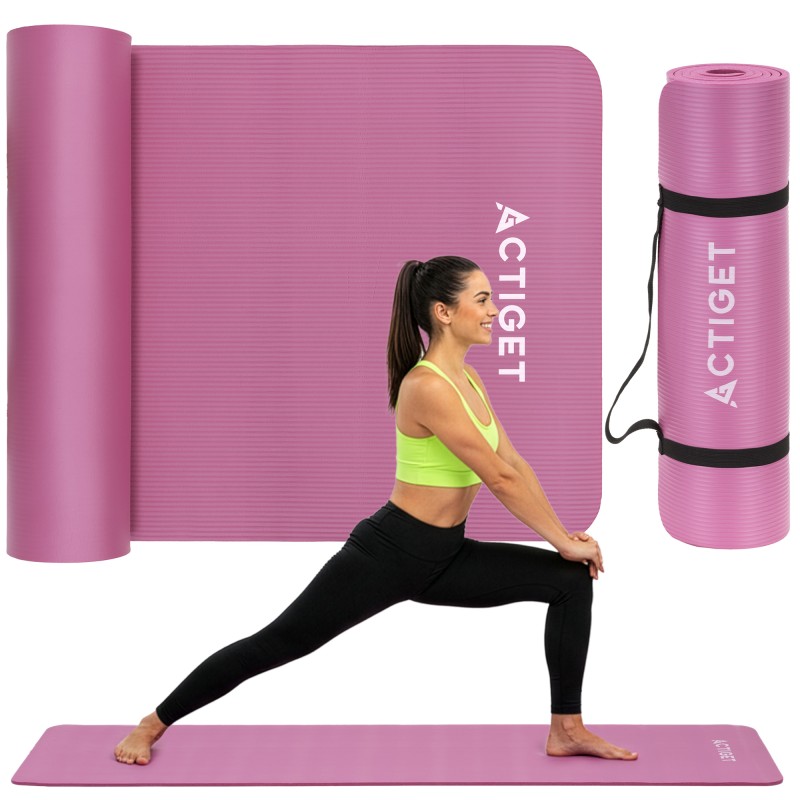 Килимок спортивний Actiget NBR 183 x 61 x 1 cм для йоги та фітнесу ACT0018 Pink