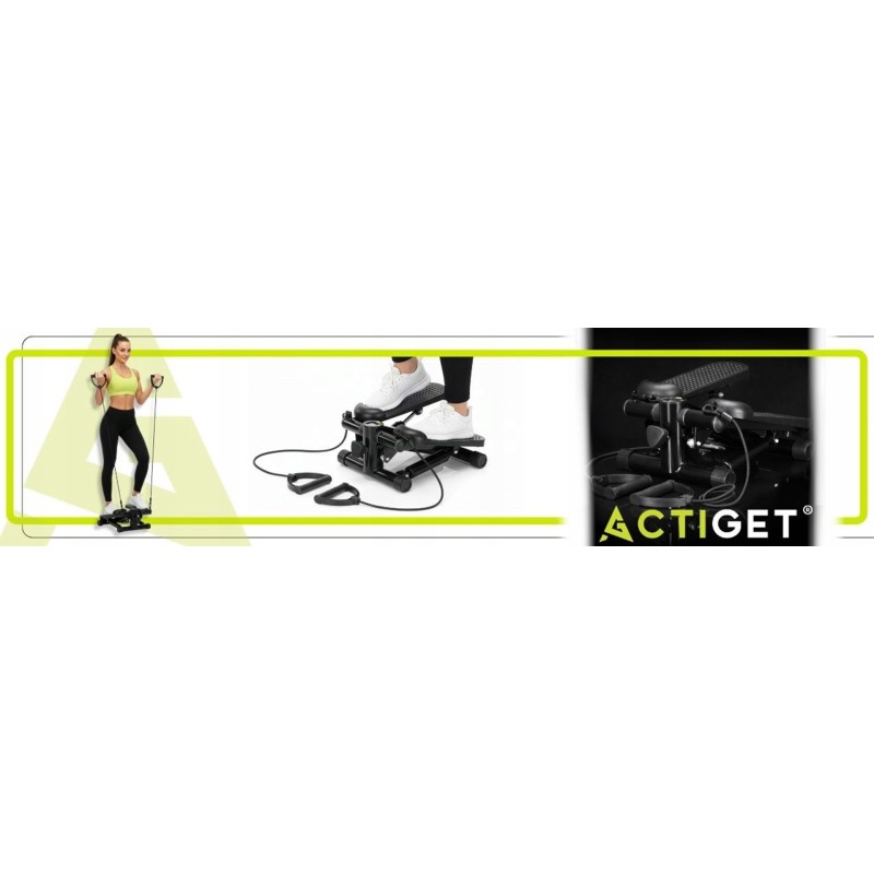 Степер (міні-степер) Actiget Actistep з еспандерами ACT0173 Black