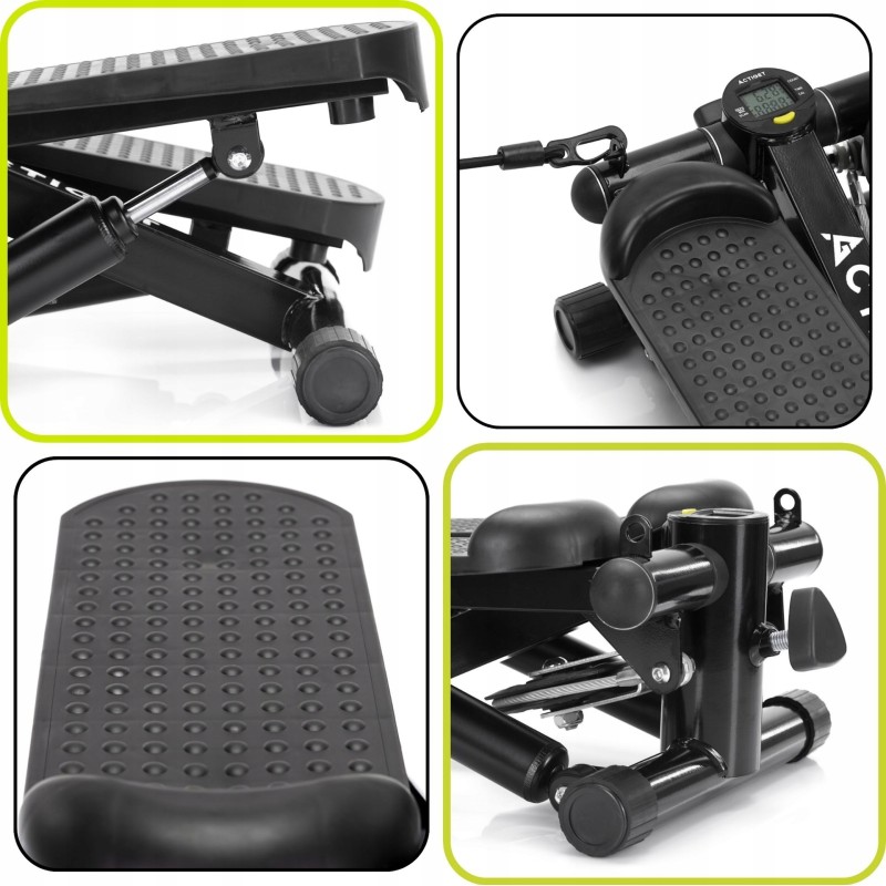 Степер (міні-степер) Actiget Actistep з еспандерами ACT0173 Black