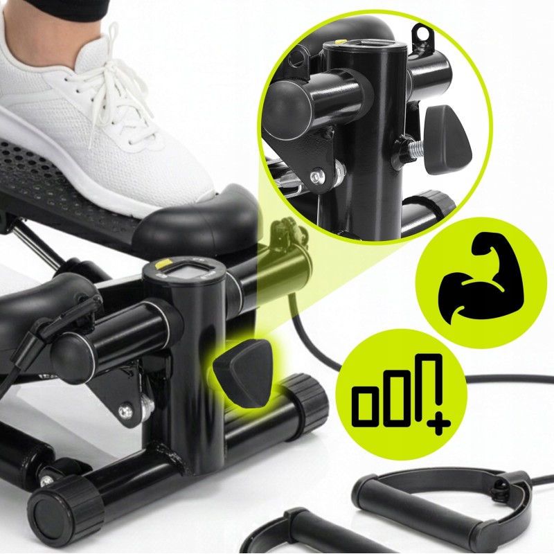 Степер (міні-степер) Actiget Actistep з еспандерами ACT0173 Black