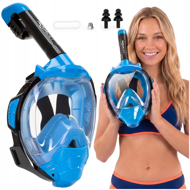 Маска для снорклінгу Aquaget повнолицьова Size L/XL AQ0001 Blue/Black