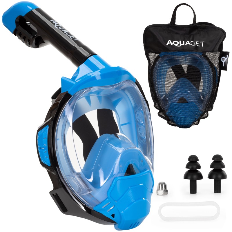 Маска для снорклінгу Aquaget повнолицьова Size L/XL AQ0001 Blue/Black