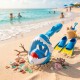 Маска для снорклінгу Aquaget Shark повнолицьова, дитяча AQ0009 Sky Blue
