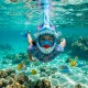 Маска для снорклінгу Aquaget Shark повнолицьова, дитяча AQ0009 Sky Blue