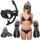 Набір для снорклінгу Aquaget маска із трубкою та ласти AQ0008 Black/Grey