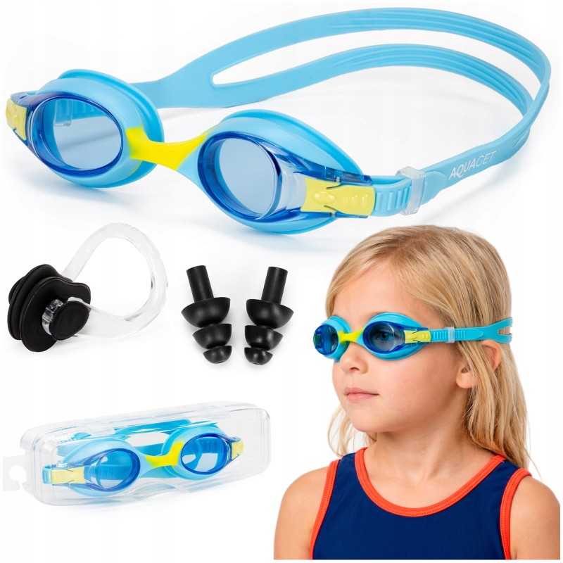 Окуляри для плавання Aquaget дитячі AQ0014 Sky Blue