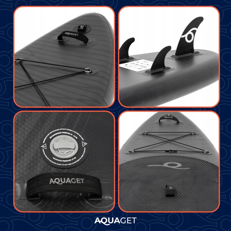 Надувна SUP дошка Aquaget 350 см з веслом AQ0040 Black