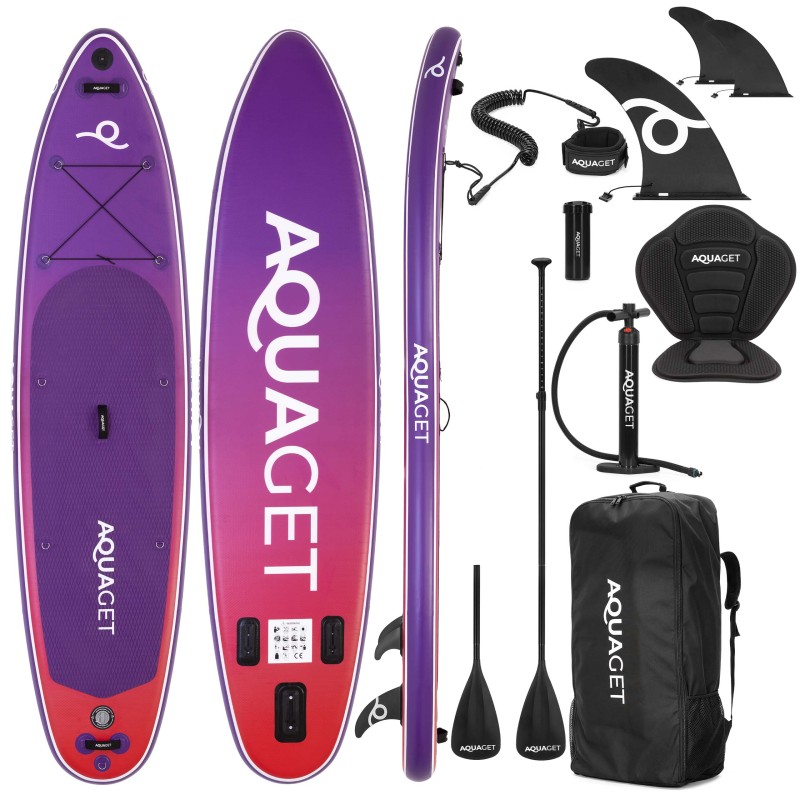 Надувна SUP дошка Aquaget 350 см з веслом AQ0043 Violet/Red