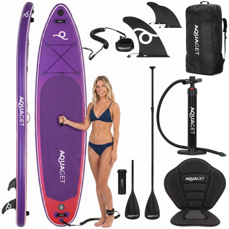 Надувна SUP дошка Aquaget 350 см з веслом AQ0043 Violet/Red