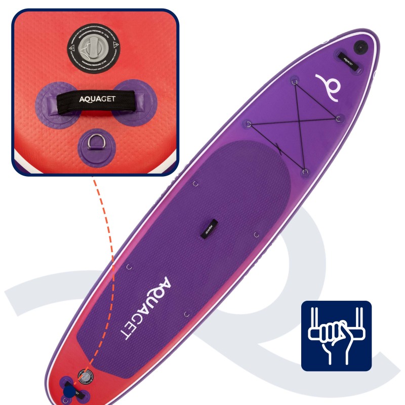 Надувна SUP дошка Aquaget 350 см з веслом AQ0043 Violet/Red