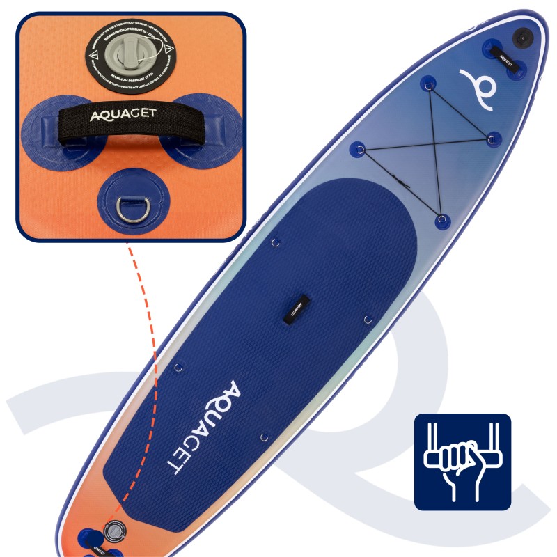 Надувна SUP дошка Aquaget 350 см з веслом AQ0044 Blue/Orange