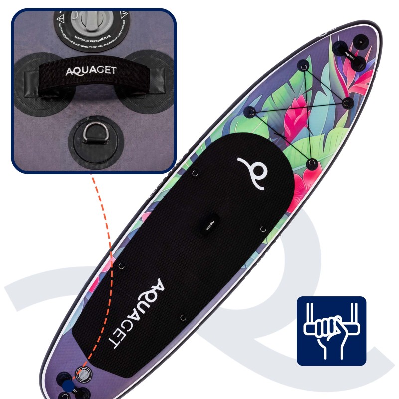 Надувна SUP дошка Aquaget 320 см з веслом AQ0047 Black/Violet