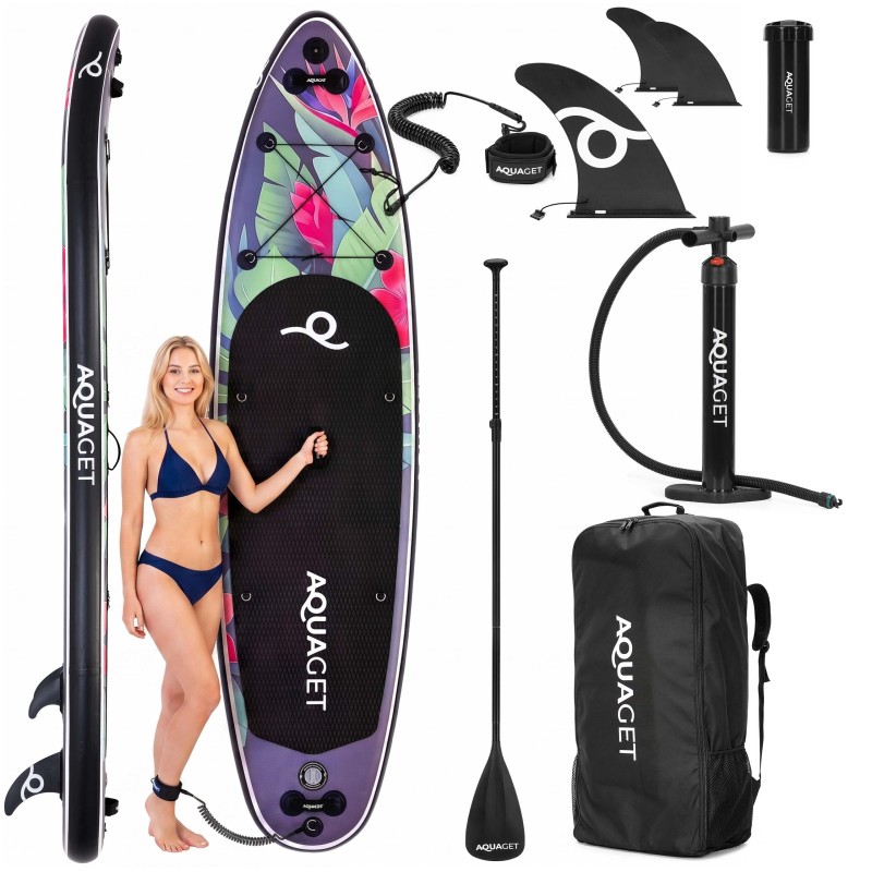 Надувна SUP дошка Aquaget 320 см з веслом AQ0047 Black/Violet