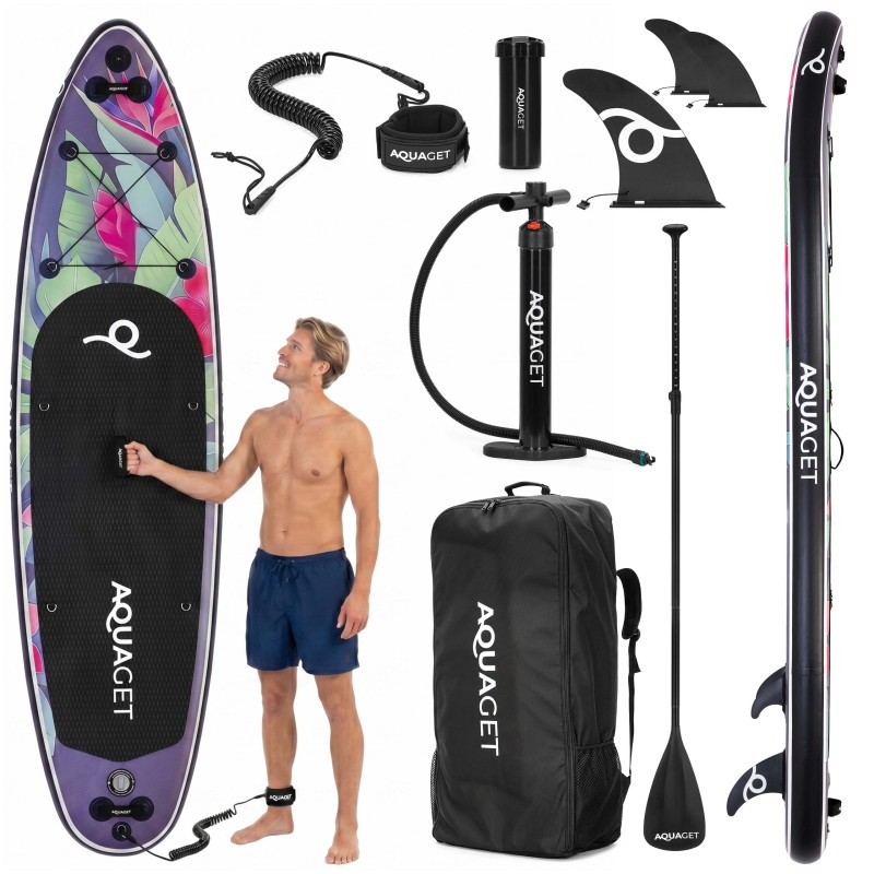 Надувна SUP дошка Aquaget 320 см з веслом AQ0047 Black/Violet