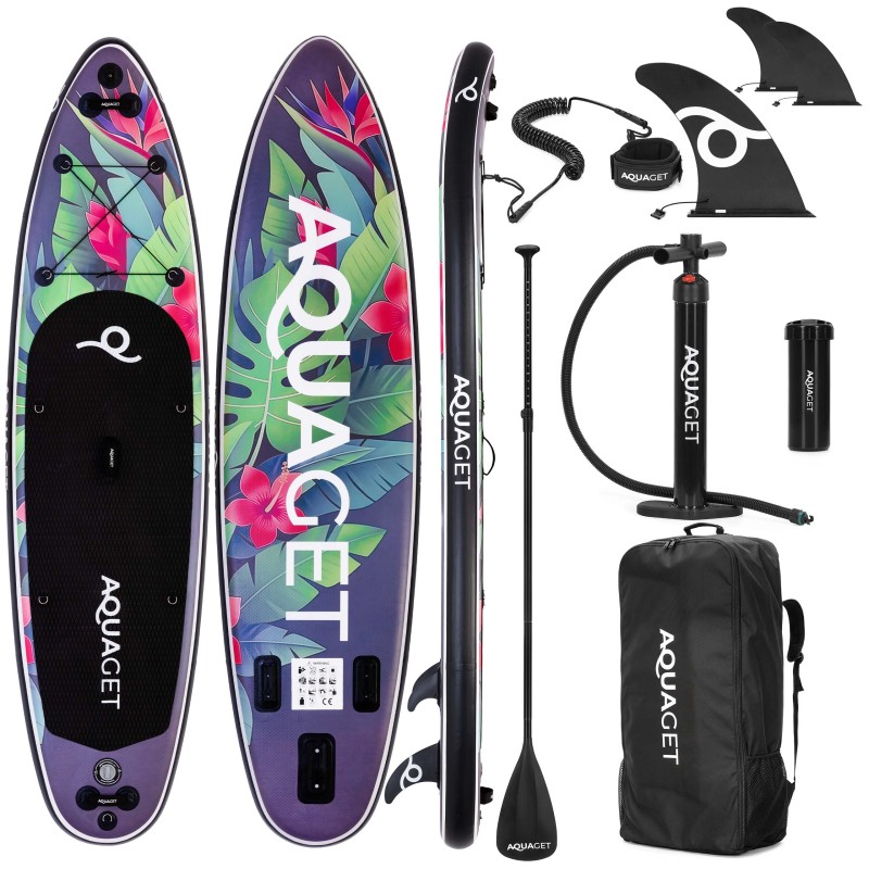 Надувна SUP дошка Aquaget 320 см з веслом AQ0047 Black/Violet