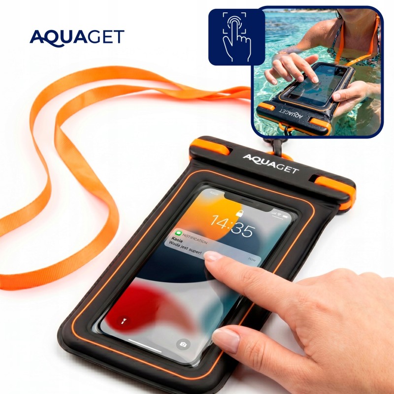 Чохол водонепроникний Aquaget для телефона AQ0027 Black/Orange