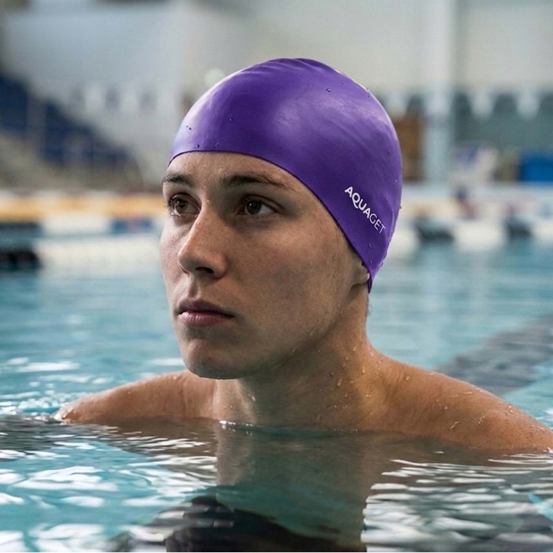 Шапочка для плавання Aquaget для довгого волосся AQ0031 Violet