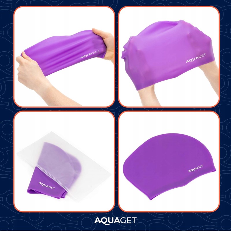 Шапочка для плавання Aquaget для довгого волосся AQ0031 Violet