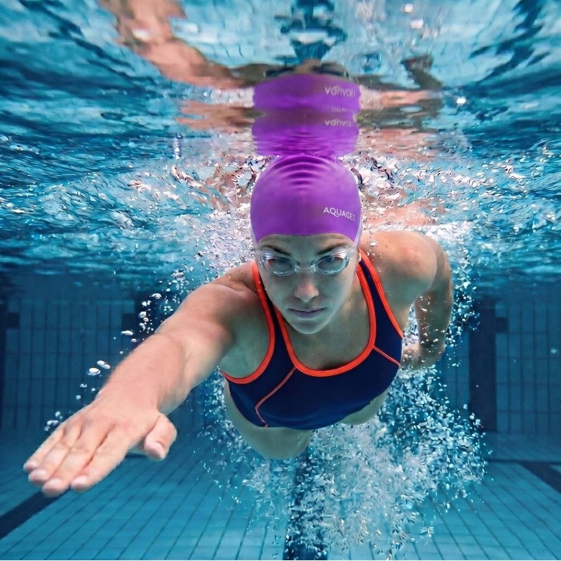 Шапочка для плавання Aquaget для довгого волосся AQ0031 Violet