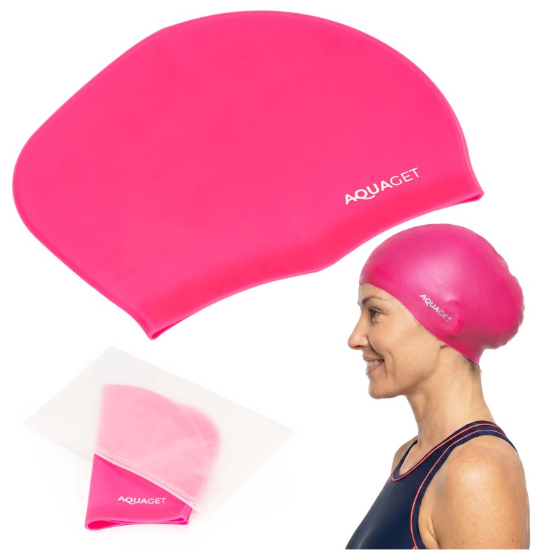 Шапочка для плавання Aquaget для довгого волосся AQ0032 Pink